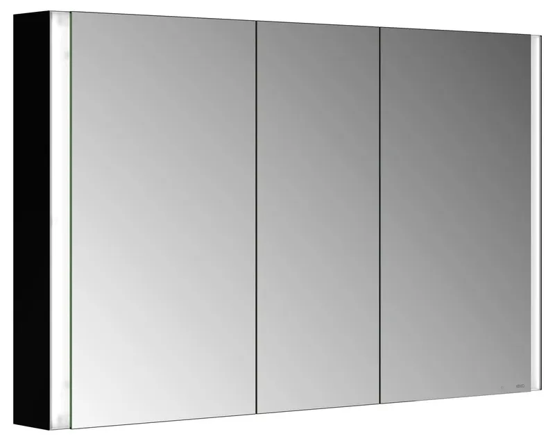 ACTIS Spiegelschrank BASE Alu LED-Bel. 1200x710x127mm 3-türig Korpus schwarz