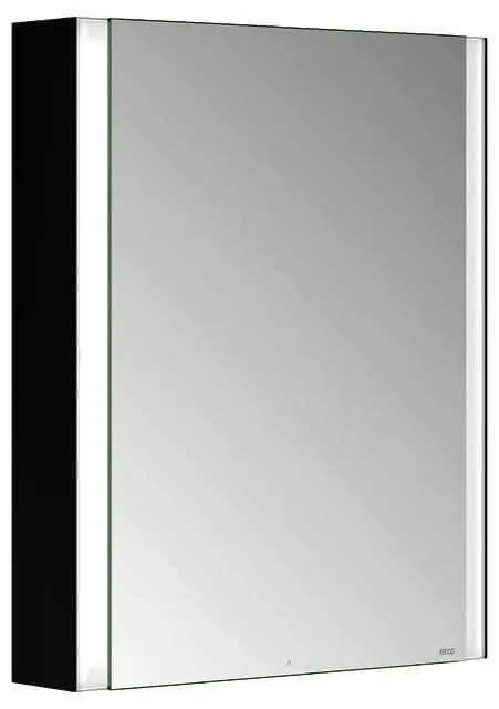 ACTIS Spiegelschrank BASE Alu LED-Bel. 600x710x127mm 1-türig links schwarz