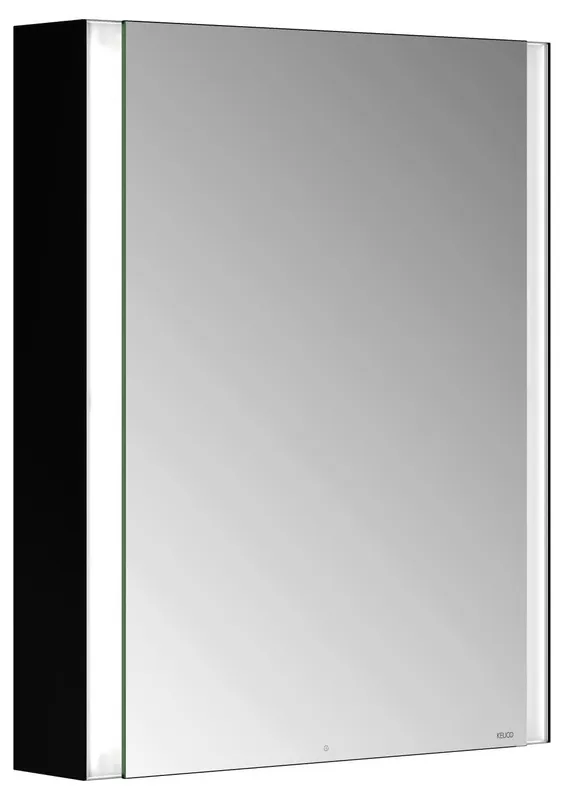 ACTIS Spiegelschrank BASE Alu LED-Bel. 600x710x127mm 1-türig rechts schwarz