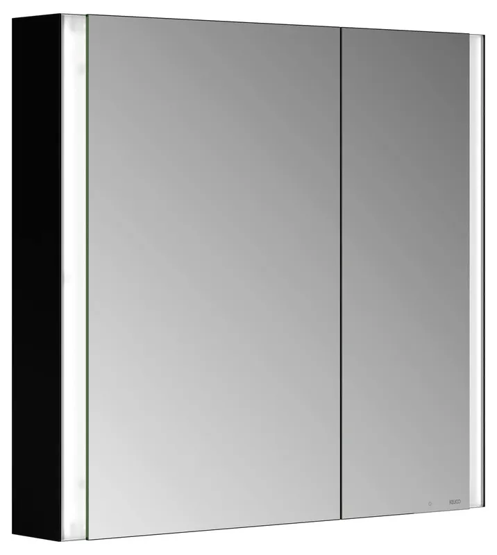 ACTIS Spiegelschrank BASE Alu LED-Bel. 800x710x127mm 2-trg asym Korpus schwarz
