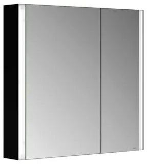 ACTIS Spiegelschrank BASE Alu LED-Bel. 800x710x127mm 2-trg asym Korpus schwarz