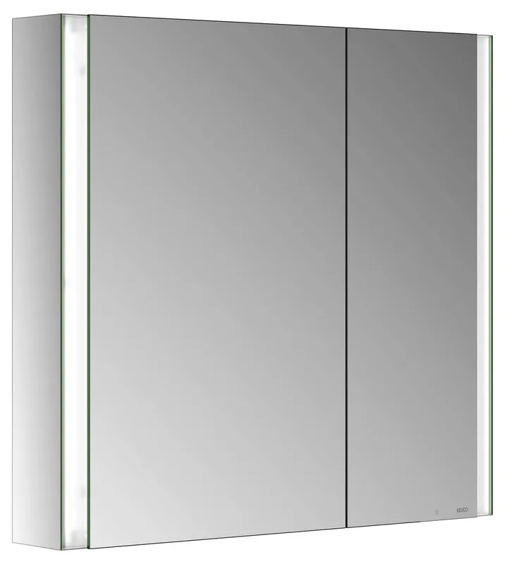 ACTIS Spiegelschrank BASE Alu LED-Bel. 800x710x127mm 2-trg asym Korpus verspieg