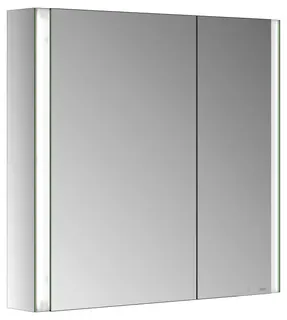 ACTIS Spiegelschrank BASE Alu LED-Bel. 800x710x127mm 2-trg asym Korpus verspieg