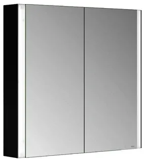 ACTIS Spiegelschrank BASE Alu LED-Bel. 800x710x127mm 2-türig Korpus schwarz