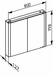 ACTIS Spiegelschrank BASE Alu LED-Bel. 800x710x127mm 2-türig Korpus schwarz – Bild 3