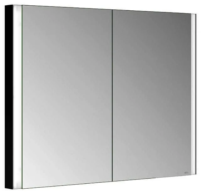 ACTIS Spiegelschrank BASE Alu LED-Bel. WEB 1000x710x115mm 2-trg Korpus schwarz