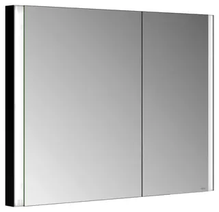 ACTIS Spiegelschrank BASE Alu LED-Bel. WEB 1000x710x115mm 2-türig asym schwarz