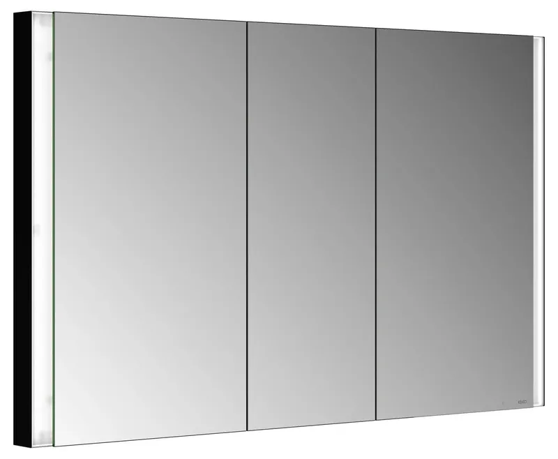 ACTIS Spiegelschrank BASE Alu LED-Bel. WEB 1200x710x115mm 3-trg Korpus schwarz