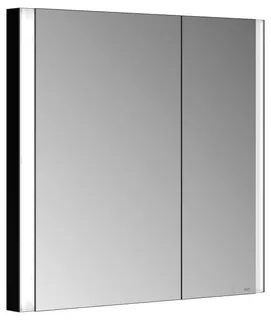 ACTIS Spiegelschrank BASE Alu LED-Bel. WEB 800x710x115mm 2-türig asym schwarz