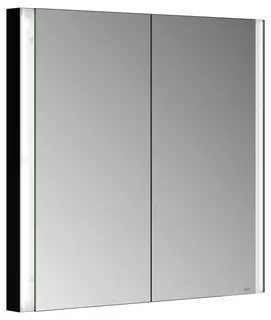 ACTIS Spiegelschrank BASE Alu LED-Bel. WEB 800x710x115mm 2-türig Korpus schwarz