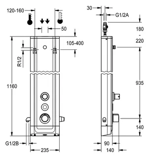 Aquarotter DUPA, F5, elek., Edelstahl, Therm., Umst Kopf-Handbrause, für Batt./Netzteil – Bild 2
