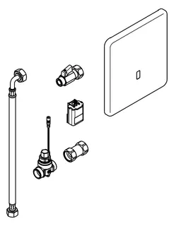 Aquarotter Urinalspülarmatur, F5, elek., DN15, UP, Umrüstung KERAMAG 200, Batterie – Bild 2