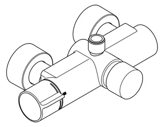 Aquarotter Wandbatterie, F5, hydr., Thermostat, für Bogen/Duschrohr, für C-Modul – Bild 3