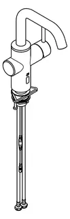Aquarotter Wascharmatur, F5, EHM und Sensor, ELB, Schwenkauslauf, f. Batt./Net. – Bild 3