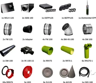 BOSCH Wohnungslüftungspaket BOPA VE121 Luftverteilpaket bis 90 m2,Deckenmontage