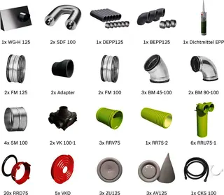 BOSCH Wohnungslüftungspaket BOPA VE122 Luftverteilpaket bis 90 m2, Wandmontage