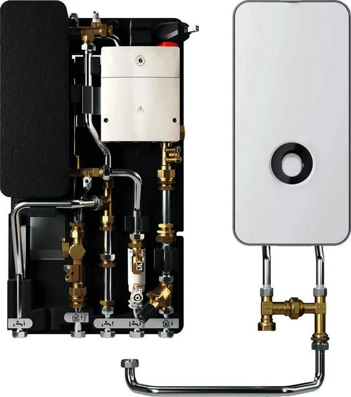 BOSCH Wohnungsstation 35 FWMHPS 35 kW, Edelstahl, mit Durchlauferhitzer