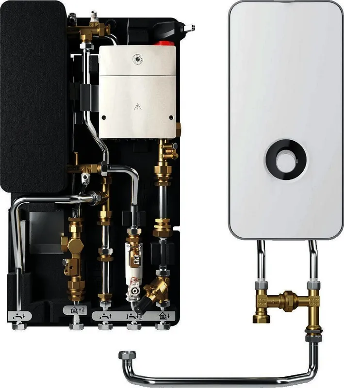 BOSCH Wohnungsstation 45 FWMHPS 45 kW, Edelstahl, mit Durchlauferhitzer