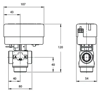 comfort-3-Wege-Zonenventil DN 32 (11/4") ohne Motor Außengewinde Kvs 13,0cbm/h – Bild 2