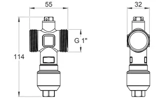 comfort-Frostschutz-Sicherheitsventil DN 25 (G1") Außengewinde Kvs 55 Messing – Bild 2