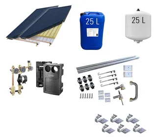 comfort-Solarpaket A24 m. 2 Kollektoren, MAG-S und Zubehör ohne Speicher