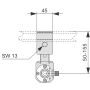 Raccord de robinet profilé TECE avec disque mural 1/2" x 1/2"