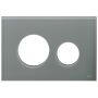 TECE Loop cover plate for toilet actuation, glass, blue-grey