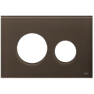 TECE Loop cover plate for toilet actuation, glass coffee brown