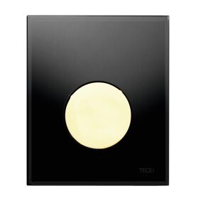TECE Loop Urinalbetätigung mit Kartusche Glas schwarz, Taste gold