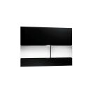 TECE Square toilet push plate, black glass, brushed...