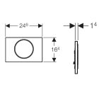 Placă de acționare Geberit Sigma10 pentru spălare simplă (cromată semilucios / lucioasă / semilucioasă)