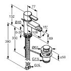 Kludi Zenta bidet single-lever mixer