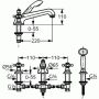 Kludi Adlon bateria wannowa przedłużana 220 mm