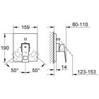 Grohe Eurocube misturador de banho pronto a usar cromado