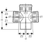 Geberit Silent-PP, raccord de dérivation double 87,5° 125 mm/110 mm