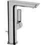 Hansa Ligna washbasin tap, side-operated lever, chrome, with pop-up waste