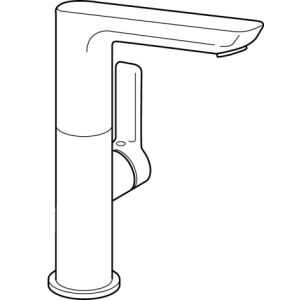 Hansa Ligna washbasin tap, side-operated lever, chrome, without pop-up waste