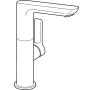 Hansa Ligna washbasin tap, side-operated lever, chrome, without pop-up waste