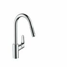 Mixer pentru chiuvetă Hansgrohe Focus cu aspect din oțel...