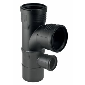 Geberit Silent-PP, raccord coudé combiné 87,5°, parallèle 90 mm/90 mm/50 mm