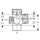 Geberit Silent-PP gură de vizitare branșament 87.5° dreapta 110mm/75mm/110mm