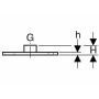 Placă de bază Geberit unghiulară, cu două găuri, cu soclu filetat