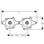 Geberit ravni priključek za MeplaFix, suhomontažni DN 15 MF 1/2"