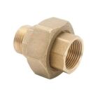 Brass threaded fitting, through-bolt connection with...