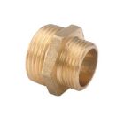 Brass threaded fitting, reducing nipple, male thread (2 x 1)