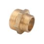 Brass threaded fitting, reducing nipple, male thread (2 x 1)