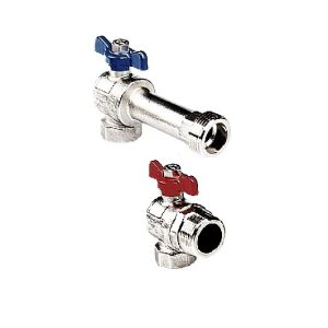 TECEfloor corner ball valve set, female thread 3/4" x male thread 1"