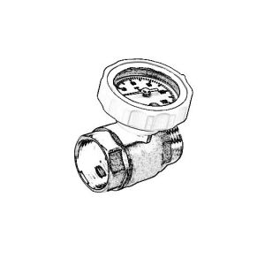 TECEfloor Kugelhahn mit Thermometer IG 1" x AG 1"