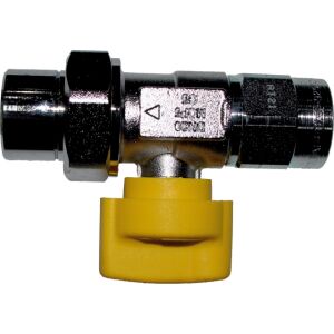 Wolf gas ball valve, straight Rp3/4" with thermal fuse, chrome-plated