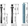 Przewód powietrzno-spalinowy DN80/125 pionowy do dachów spadzistych/płaskich, 120-170 cm, PP, czarny